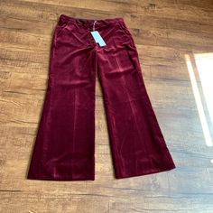 - Designer = Stella Mccartney - Size =10(46). Trunk 8 - Msrp = $800 - Made In Hungary - Rich Burgundy Velvet Feel Capris Pants - Fully Silk Lined Interior. - Inseam =From Seam Of Crotch To Bottom Tip Of Trousers = 73.5cm. - Rise =Measured At Seam Of Crotch Upwards To Top Tip Of Front Of Waist Line = 29.5cm. - Full Length = Tip Of Front Waist Line To Bottom Tip Of Pant = 101cm. - Genuine And Authentic Or Your Money Back . - Waist Circumference, Measured At Seam Of Fly When Buttoned All Around To Rich Burgundy, Burgundy Velvet, Waist Circumference, Hungary, Stella Mccartney, Trunk, Pant Jumpsuit, Capri Pants, Capri