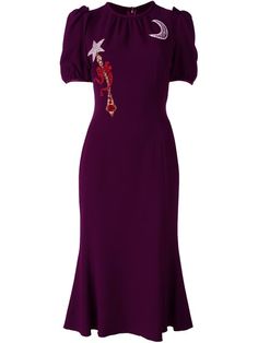 D&g Dress, Appliqué Dress, Purple Magic, Applique Dress, Magic Wand, Western Dresses, Tea Dress, Deep Purple