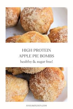 Mini Apple Pie Bombs are the perfect combination of sweet, satisfying, and guilt-free. A high protein, low sugar dough with sugar-free cinnamon apples and coating, made in the air fryer! High Protein Low Sugar Desserts, Apple Recipes No Sugar, High Protein Cheesecake, Mini Apple Pie, Healthy High Protein Snacks, Air Fryer Recipes Snacks, Apple Snacks, Sugar Dough