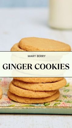 Mary Berry Ginger Cookies Mary Berry Desserts, Ginger Cookie Recipe, Mary Berry Recipes, Berry Desserts, Demerara Sugar, Ginger Cookie Recipes, Berry Dessert Recipes, Mary Berry Recipe, Berry Recipes