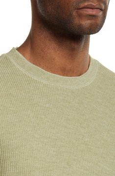 Layer on this heathered long-sleeve T-shirt constructed from a textured thermal knit for enhanced comfort on casual days. 27" length (size Medium) Crewneck Long sleeves 60% cotton, 35% polyester, 5% spandex Machine wash, tumble dry Imported Knit Long Sleeve T-shirt For Fall, Textured Knit Crew Neck Sweatshirt, Spring Crew Neck Ribbed Sweatshirt, Spring Ribbed Crew Neck Sweatshirt, Heather Crew Neck Spring Sweater, Fall Crew Neck Knit T-shirt, Knit Crew Neck T-shirt For Fall, Cotton Ribbed Crew Neck Sweater, Fall Knit T-shirt With Crew Neck