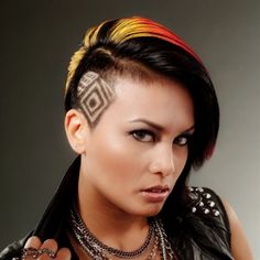 Fiery Hues and Hair Tattoos - Cut and Color how to Behind The Chair, Hair Shows, Colorful Hair, Undercut Hairstyles, The Chair, Volume Hair