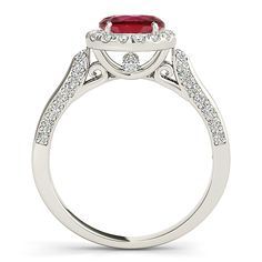 1.79 ct. Genuine Ruby Ring With 0.55 ctw. Diamond Halo And Side Accent Diamonds-in 14K/18K White, Yellow, Rose Gold and Platinum - Christmas Jewelry Gift -VIRABYANI Elegant Ruby Ring With Diamond In Round Cut, Elegant Ruby Ring With Diamond Round Cut, Elegant Ruby Ring With Halo Setting In Platinum, Elegant Platinum Ruby Ring With Halo Setting, Classic Gia Certified Cushion Cut Ruby Ring, Classic Gia Certified Cushion-cut Ruby Ring, Elegant Cushion Cut Ruby Ring For Wedding, Elegant Cushion Cut Ruby Wedding Ring, Gia Certified Diamond Ruby Ring For Anniversary