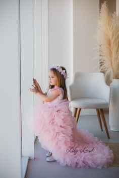 Looking for a luxurious and gorgeous dress for your little girl's special occasion? Look no further than this beautiful blush pink birthday party toddler dress!  Available in a variety of colors, this puffy dress with train is the ultimate choice for any little girl who wants to look and feel like a princess. Expertly crafted from high-quality materials. Perfect for proms, balls, pageants, or any special event, this gown is the ultimate choice for any stylish and fashionable little girl.  So why Pink Toddler Dress, Birthday Princess Dress, Baby Birthday Dress, Pageant Gown, Dress With Train, Puffy Dresses, Birthday Princess, Soft Pink Color, Princess Ball Gowns