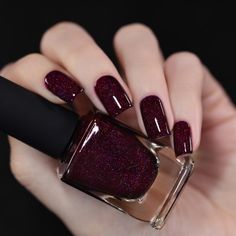 Madeline - Delicious Dark Berry Holographic Nail Polish by ILNP Burgundy Nail Polish, Ilnp Nail Polish, Boutique Nails, Purple Nail Polish, Holographic Nail Polish, Purple Nail, Burgundy Nails, Red Nail, Beautiful Nail Designs