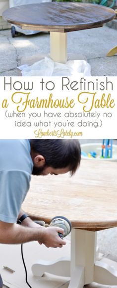 how to refinish a farmhouse table when you have absolutely no idea what you're doing