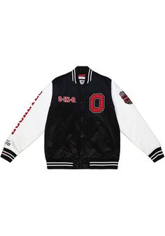 Add a layer to your gameday look with this Ohio State Buckeyes Black Origins Heavyweight Jacket! Stay warm in cooler weather as you cheer on the Buckeyes in this great Winter Coat. With a team wordmark on sleeves with team mascot on left chest and wordmark on right chest, you'll be the most comfortably warm and stylish while at the game. White Streetwear Outerwear With Logo Patch, Black Varsity Jacket With Baseball Collar And Logo Patch, Black Baseball Collar Outerwear With Logo Patch, Black Outerwear With Baseball Collar And Logo Patch, White Varsity Outerwear With Logo Patch, White Long Sleeve Outerwear With Logo Patch, Black Varsity Jacket With Logo Patch For College, Collegiate Fall Outerwear With Logo Patch, Black Long Sleeve Outerwear For Game Day