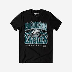 Philadelphia Eagles Established Banner T-Shirt FOCO Black S - FOCO.com Black T-shirt With Team Logo For Fans, Game Day T-shirt With Team Logo For Fans, Game Day T-shirt With Team Logo, Black T-shirt With Football Season Text Print, Fan Apparel T-shirt With Letter Print, Graphic Print T-shirt For Football Season Fan Events, Black T-shirt With Text Print For Football Season, Graphic Tee With Team Logo For Game Day, Black T-shirt With Team Logo For Game Day