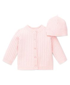 Details Our pink cable cardigan sweater with matching hat in 100% cotton offers a traditional and warm look for any season. Decorated with signature pearlized buttons, rib collar and cuffs. 100% Cotton Button Front Closure Flame-retardant free Imported Machine washable cold and tumble dry low Pink Knitted Cardigan, Infant Sweater, Sweater Sets, Kids Cardigans, Cable Cardigan, Future Family, Cable Sweater, Cable Knit Cardigan