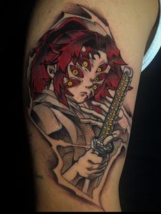 Lua superior 1 kokushibo Kokushibo Eyes Tattoo, Kokushibo Tattoo Design, Kimetsu No Yaiba Tattoo, Anime Tats, Character Tattoos, Full Arm Tattoos, Cartoon Character Tattoos