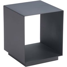 the cube side table is black and has a white square in it's center