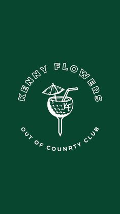 the logo for kewny flower's out of country club on green background