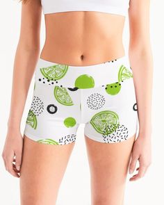 Lime-et-less Women's Mid-Rise Yoga Shorts Micro-elastic Mid-thigh Yoga Shorts, Lime Clothes, Lime Green Gym Shorts, Yellow Athletic Shorts With Built-in Shorts For Yoga, Breathable Micro-elastic Shorts For Yoga, Yoga Cotton Shorts With Built-in Shorts, Lime Dressing, Athleisure Wear, Yoga Shorts