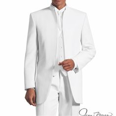 Stock Reduction Items: Limited Size Availability:#No Collar, #No Button Tux Jackets: #33/34 Inch Jackets.#Pristine Conditions, #Sizes Limited:)# Stock Reduction # Limited Sizes# Poly Material White Tuxedo With Hidden Button Closure And Long Sleeves, White Tuxedo Style Outerwear With Single Button, Tailored White Tuxedo With Hidden Buttons, White Tuxedo Suit With Hidden Button Closure, White Tailored Tuxedo With Hidden Buttons, Classic White Blazer, White Semi-formal Tuxedo With Hidden Button Closure, Elegant Fitted Suits With Stand Collar, Elegant Tailored Suit With Stand Collar