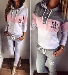 Sweat Suits Outfits, Jogging Style, Sweat Suits, Sports Clothes, Cooler Look, Tracksuit Women, Sporty Outfits, Hoodie Top