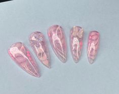 Pink Blooming Gel Nails Croc Nails Glitter Nails Y2k Nails Etsy Blooming Gel Nails, Croc Nails, Blooming Gel, Nails Y2k, Artist Work, Blush Nails, Y2k Nails, Pretty Gel Nails, Really Cute Nails