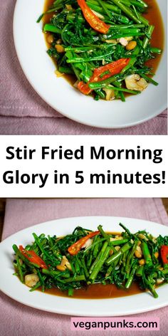 stir fried morning glory in 5 minutes is the best way to start your day off right now