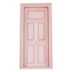 a pink door on a white background with clippings to cut out the top