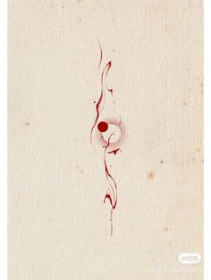 a piece of paper with red ink on it and a circle in the middle that has been drawn