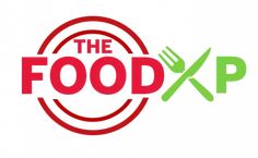 the food xpp logo with fork and knife on it's left hand side