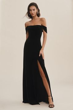 Black Formal Dress Long Classy Shoes, Black Formal Dress Long Classy Velvet, Long Black Dress Formal Heels, Classy Prom Dresses Lulus, Black Prom Silk Dress, Pryce Off The Shoulder Dress, Black Gala Dress Long Classy Silk, Black Tuxedo Wedding Groomsmen Bridesmaid Dresses, Black Tie Wedding Guest Dress