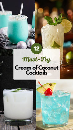 Cream of Coconut Cocktails Alcoholic Drinks With Cream Of Coconut, Coconut Crush Cocktail, Alcholic Drink Sweet, Cocktail Recipes Coconut, Coconut Cream Alcoholic Drinks, Cocktails With Cream Of Coconut, Cream Of Coconut Cocktail Recipes, Creamy Mixed Drinks, Coco Real Cream Of Coconut Drink Recipes