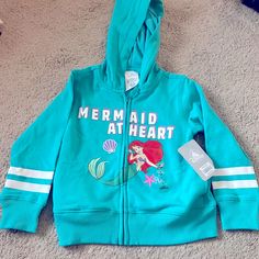 Vintage Disney Little Mermaid Hoodie Brand-New With Tags . Super Cute And Soft Inside Disney Cotton Hoodie With Drawstring, Disney Cotton Hoodie With Drawstring Hood, Disney Winter Hooded Tops, Disney Hooded Winter Tops, Playful Hooded Fleece Top, Blue Long Sleeve Hoodie With Character Print, Blue Hooded Sweatshirt With Character Print, Disney Cotton Hooded Sweatshirt, Cotton Disney Hooded Sweatshirt