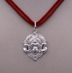 Amulet Jewelry For Diwali Puja, Diwali Amulet Jewelry For Puja, Diwali Puja Amulet Jewelry, Amulet Style Jewelry For Puja And Festivals, Amulet Jewelry For Puja And Festivals, Spiritual Silver Temple Necklace For Rituals, Navratri Ritual Amulet Jewelry, Silver Amulet Necklace For Diwali, Handmade Silver Temple Necklace