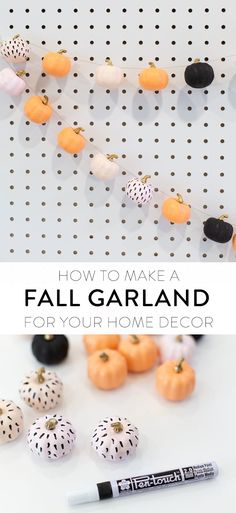 how to make a fall garland for your home decor with pumpkins and polka dots