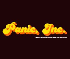 the title for panic inc, which is written in orange and yellow