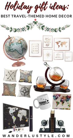 holiday gift ideas for travel - themed home decor