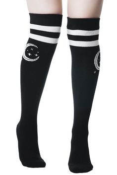 Softball Socks, Killstar Clothing, Pretty Bras, Black Socks, Cute Socks, Long Socks, Socks And Tights, Knee High Socks