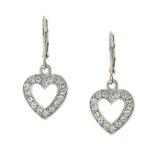 Silver Tone Crystal Heart Drop Earrings Channel Jewelry, Chic Fashionista, Jewelry Classic, 1928 Jewelry, Silver Heart Earrings, Vintage Inspired Jewelry, Cameo Jewelry, Silver Jewelry Earrings, Heart Drop Earrings