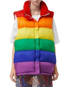 Burberry Collection, Quilted Vest, Coat Design, Burberry Women, Womens Designer Fashion, Puffer Vest, Bergdorf Goodman, A Rainbow