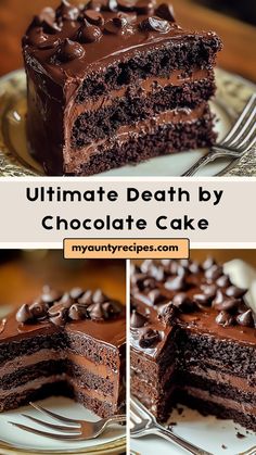 This Ultimate Death by Chocolate Cake is the perfect dessert for any chocolate lover! With layers of rich, moist chocolate cake, creamy chocolate frosting, and an indulgent chocolate ganache, this cake is a chocoholic’s dream come true. Every bite is filled with intense chocolate flavor, making it the ideal treat for birthdays, celebrations, or when you simply need to satisfy your chocolate cravings. Creamy Chocolate Frosting, Chocolate Lovers Cake, Pelo Chocolate, Ultimate Chocolate Cake, Perfect Chocolate Cake, Chocolate Ganache Cake, Decadent Chocolate Cake, Moist Chocolate Cake