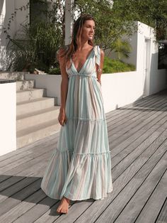 Looks Pinterest, Mode Boho, Beach Dresses Summer, Flirty Dresses, Summer Dress Outfits, Long Summer Dresses, Striped Maxi Dresses, Summer Maxi Dress, Beach Dresses