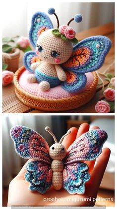 Butterfly Amigurumi, Crochet Butterfly Free Pattern, Crochet Toys Free Patterns, Crochet Butterfly Pattern, Crochet Toys Free, Crochet Butterfly, Crochet Amigurumi Free, Crochet Animal Patterns