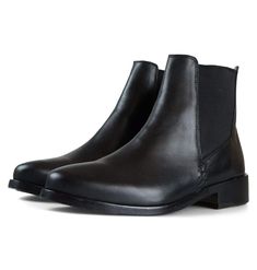 Palm Black Pull On Boots, Goodyear Welt, Leather Gloves, Low Heels, Leather Boots, Chelsea Boots, High Fashion, Almond, Ankle Boot