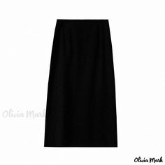 Olivia Mark - High-Waisted Solid Color Minimalist Daily Maxi Skirt - Stylish and Casual Casual Black Maxi Skirt For Work, Black Relaxed Classic Maxi Skirt, Classic Relaxed Black Maxi Skirt, Classic Black Relaxed Maxi Skirt, Black Solid Color Maxi Skirt For Workwear, Black Pencil Maxi Skirt For Office, Classic Black Maxi Skirt For Work, Classic Black Lined Maxi Skirt, Classic Black Long Skirt