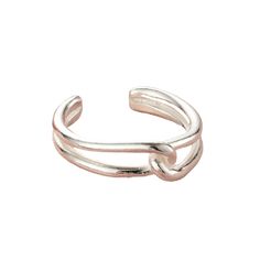 We love this unique open ring! Made from 925 Sterling Silver, the ring features a unique design with two interlocking bands. This ring is sure to wow. Change the size of the ring by pulling apart the two sides. It would also make a perfect gift for someone special. Made from: 925 Sterling Silver with optional 18ct Gold Plating. Dimensions: Ring Height: Slim: 6.3mm / chunky: 10mm 925 Sterling silver Modern Twist Silver Open Stackable Rings, Modern Twist Open Midi Rings, Silver Open Ring With A Modern Twist, Sterling Silver Midi Rings With Modern Twist, Silver Open Band Midi Rings For Promise, Silver Open Band Promise Midi Rings, Sterling Silver Open Bypass Ring, Posh Totty, Creating Jewelry