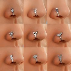 multiple images of different types of piercings