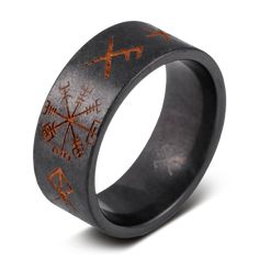 The Wayfinder | Mens Wedding Bands | Unique Wedding Bands for Men Boho Witch, Mens Wedding Bands Unique, Norse Symbols, Nordic Tattoo, Ring Storage, Viking Ring, Witch Jewelry, Family Jewels, Metallic Copper