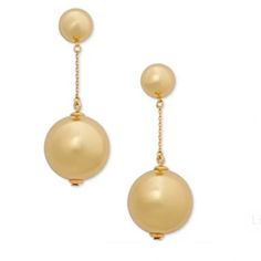 Kate Spade New York Have A Ball Liner Earrings ~ Gold Ball Dangle Earrings * New!! With Tags! * Retail Price - $98 * Color- Yellow Gold * Yellow Gold Mixed Metal & Enamel * Measurements - 2.25"L X 0.75"W * Titanium Posts * Post Back Closure With Signature Spade Clutch * Weight- Weight: 21.72g * Round Gold Balls (Beads) Dangle On A Gold Chain From A Gold Circle Stud * Pink Ksny Jewelry Dust Bag Included *Style # K9589 #28 Your Party Earrings Have Arrived. These Linear Drops From Kate Spade New Yo Elegant Kate Spade Metal Jewelry, Kate Spade Drop Earrings As Gift, Kate Spade Gold Earrings For Pierced Ears, Kate Spade Dangle Earrings As A Gift, Kate Spade Dangle Earrings For Gifts, Kate Spade Elegant Formal Earrings, Elegant Kate Spade Earrings For Gift, Elegant Kate Spade Earrings As Gift, Elegant Formal Earrings By Kate Spade