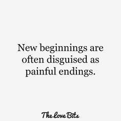 the love bites quote about new beginnings is written in black and white on a white background