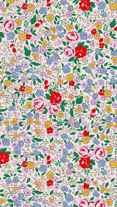 an image of a flowery pattern with many different colors and sizes on the surface