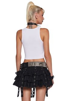 cuz you're a devil in disguise. This ribbed crop tank has a raw cut hemline and a goth kitty graphic on the front. Spider Crop Top, Goth Kitty, Goth Tank Top, Devil In Disguise, Goth Cat, Dolls Kill Halloween, Widow Dollskill, Betty Boop Dolls Kill, Punk Plaid