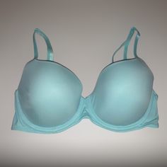 Pink Victoria’s Secret Wear Everywhere Bra. Lightly Lined. Light Blue / Teal / Mint Color. Never Worn And In Great Condition. Size 32d. 220 Light Blue Stretch Underwire Bra, Stretch Underwire Bra In Light Blue, Spring Light Blue Bra With Padded Cups, Spring Light Blue Padded Bra, Light Blue Underwire Bra With Padded Cups, Light Blue Push-up Bra, 32d Bra, Mint Color, Blue Teal