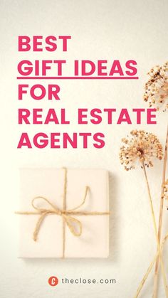 the best gift ideas for real estate agent's is this present wrapped in paper and tied with twine