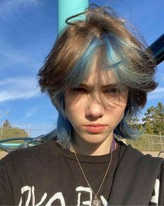 Trans Boy Haircut, Ftm Haircuts, Blue Hair Aesthetic, Short Dyed Hair, Dark Blue Hair, A Leap Of Faith, Female Celebrities