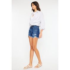 Introducing our High Rise No Stitch Frayed Hem Shorts, the epitome of vintage-inspired style with a modern twist. Crafted with a dark stone wash and rigid denim, these shorts offer a timeless and classic look. The high-rise waist provides a flattering silhouette and pairs effortlessly with crop tops or tucked-in shirts. Featuring a five-pocket style and distressed finish, these shorts exude a cool and laid-back vibe. The unique no-stitch design and frayed hem add a touch of edgy charm, perfect f Dark Wash Fitted Shorts For Summer, Fitted Dark Wash Shorts For Summer, Fitted Dark Wash Summer Shorts, Relaxed Fit Dark Wash Jean Shorts, Dark Wash Relaxed Fit Jean Shorts For Spring, Spring Relaxed Fit Dark Wash Jean Shorts, Relaxed Fit Dark Wash Shorts, Spring Dark Wash Relaxed Fit Jean Shorts, Spring Dark Wash Relaxed Jean Shorts